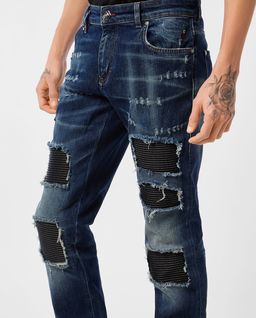Granatowe jeansy Rock Star Fit - Image #2