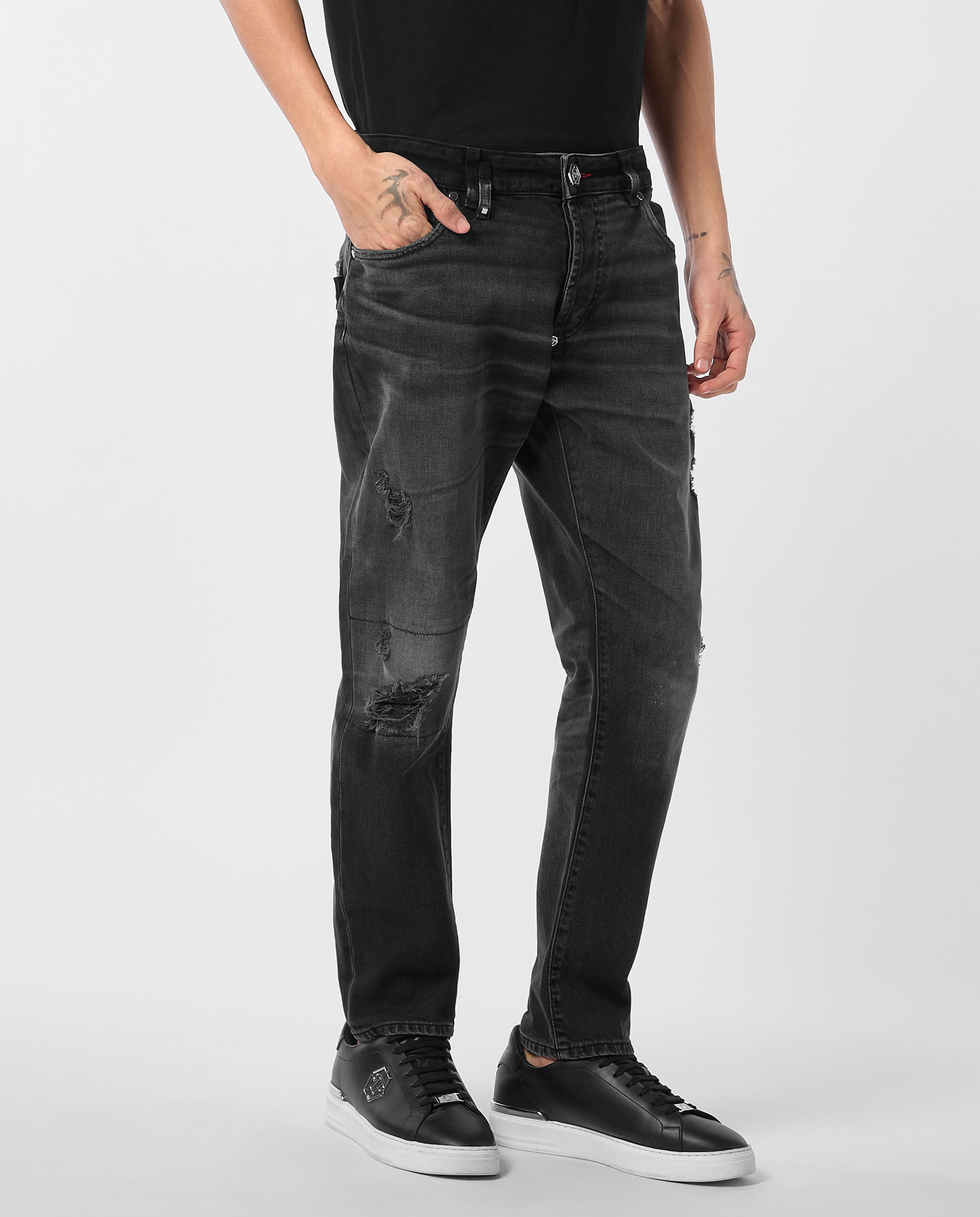 Czarne spodnie jeansowe Skinny Fit - Image #0