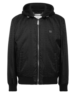 Czarna kurtka bomber z kapturem - Image #5