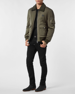Zielona kurtka z kołnierzykiem Aviator - Image #2