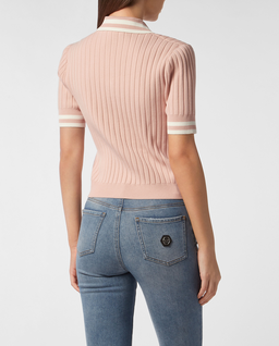Dzianinowa koszulka polo - Image #3