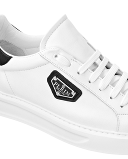Białe skórzane sneakersy - Image #2