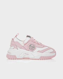 Biało-różowe skórzane sneakersy - Image #0