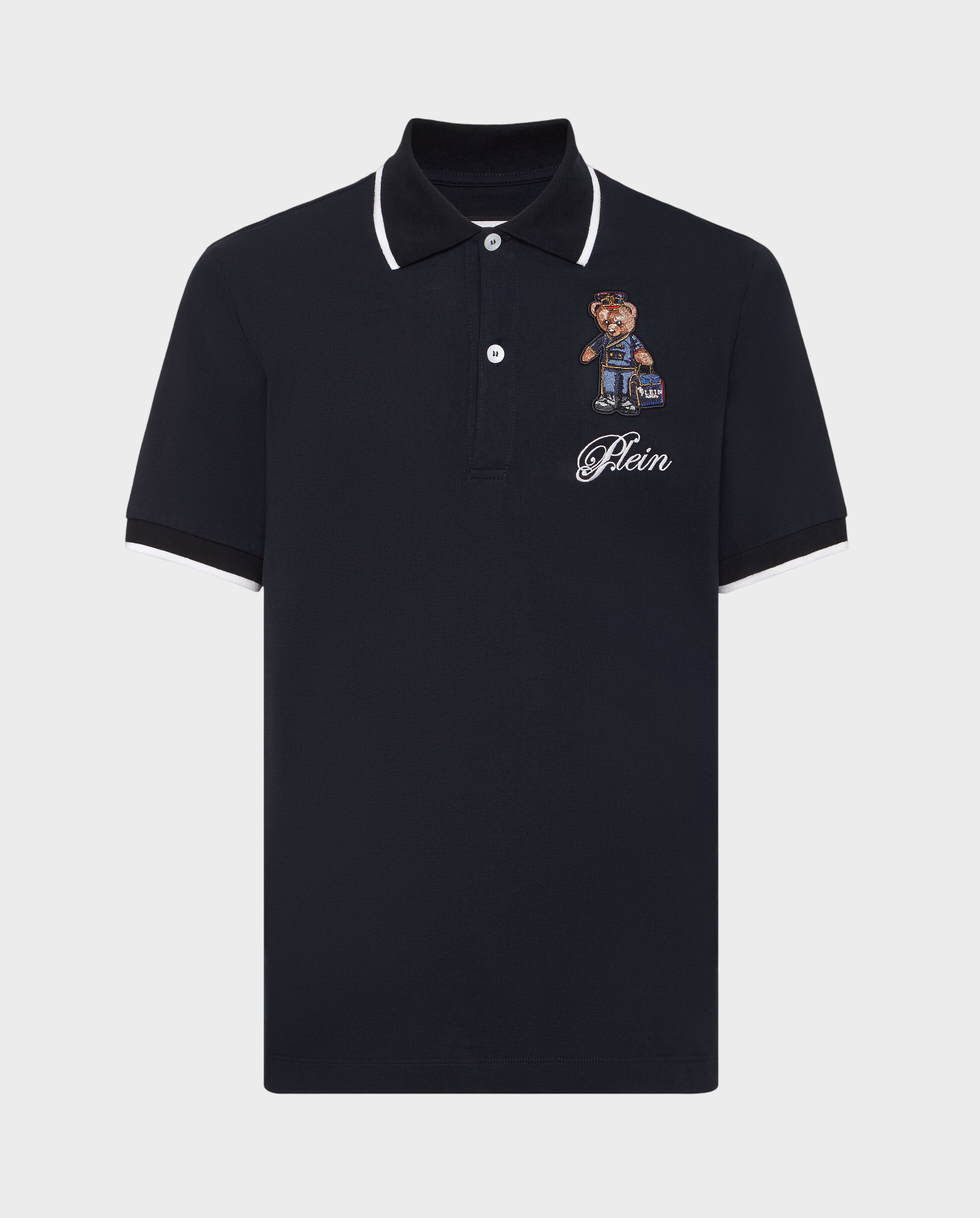 Granatowa koszulka polo Teddy - Image #1