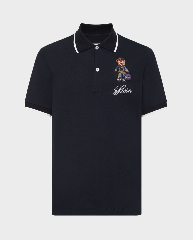 Granatowa koszulka polo Teddy - Image #1