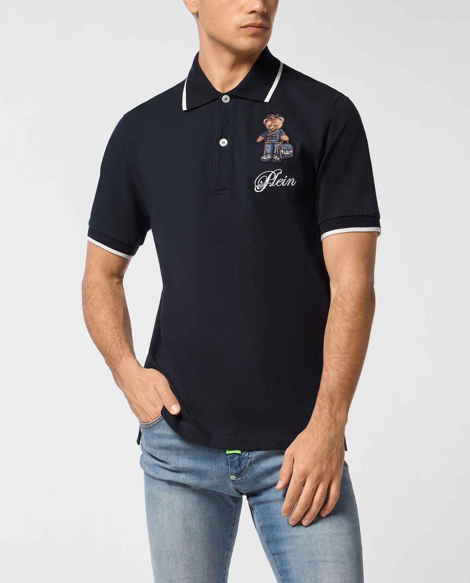 Granatowa koszulka polo Teddy - Image #0