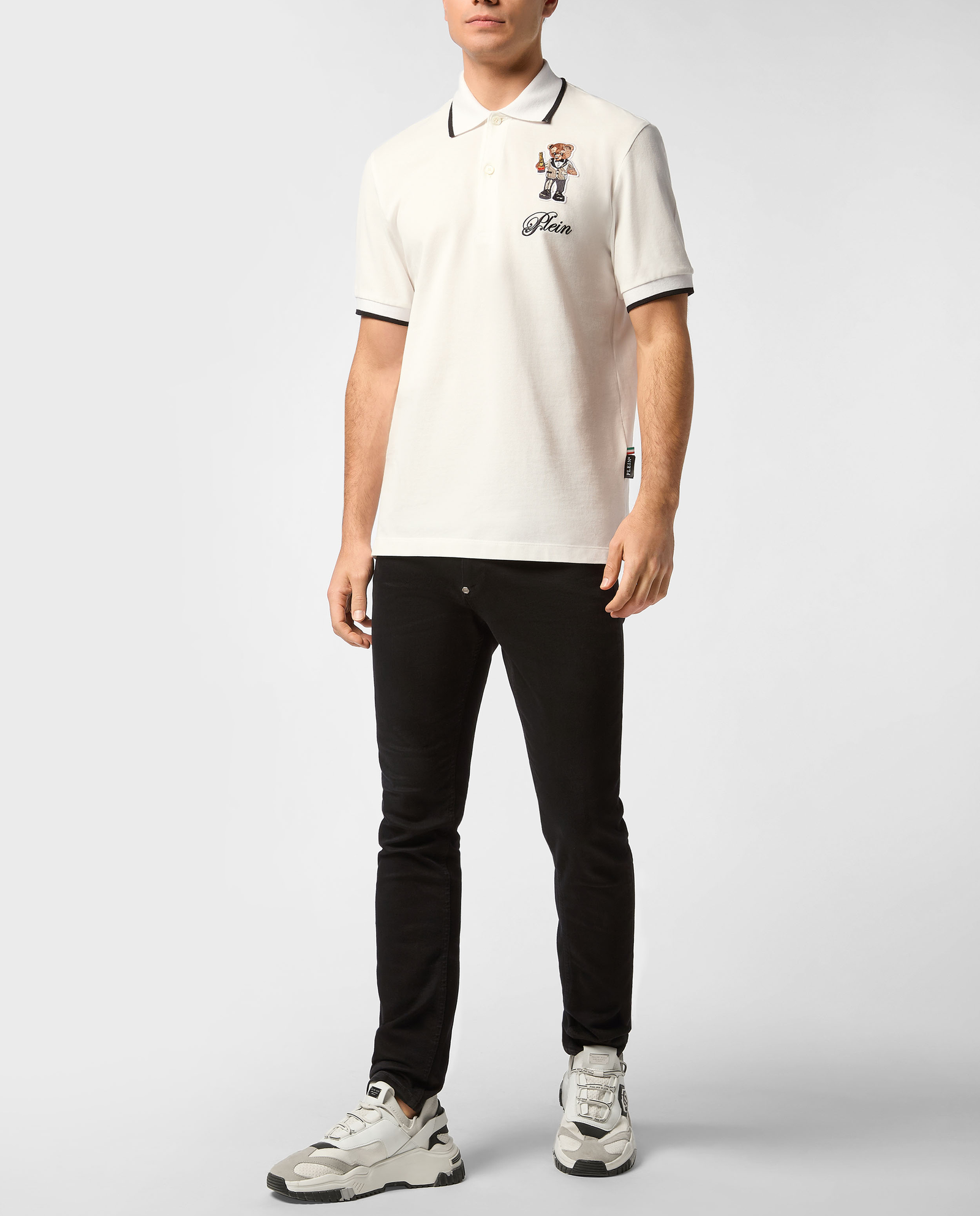 Biała koszulka polo Teddy - Image #2