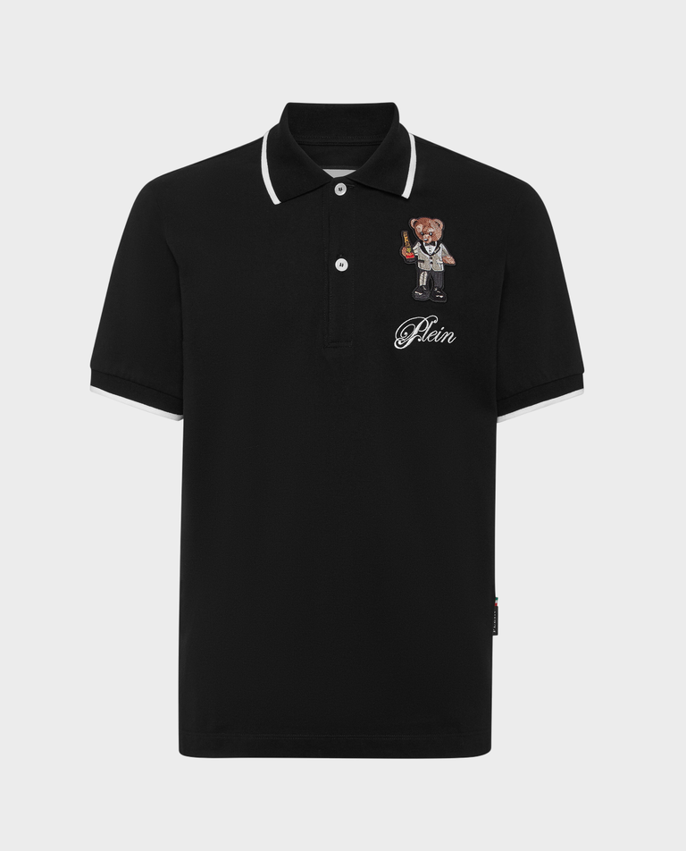 Czarna koszulka polo Teddy - Image #1