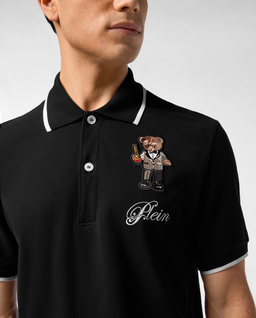 Czarna koszulka polo Teddy - Image #4