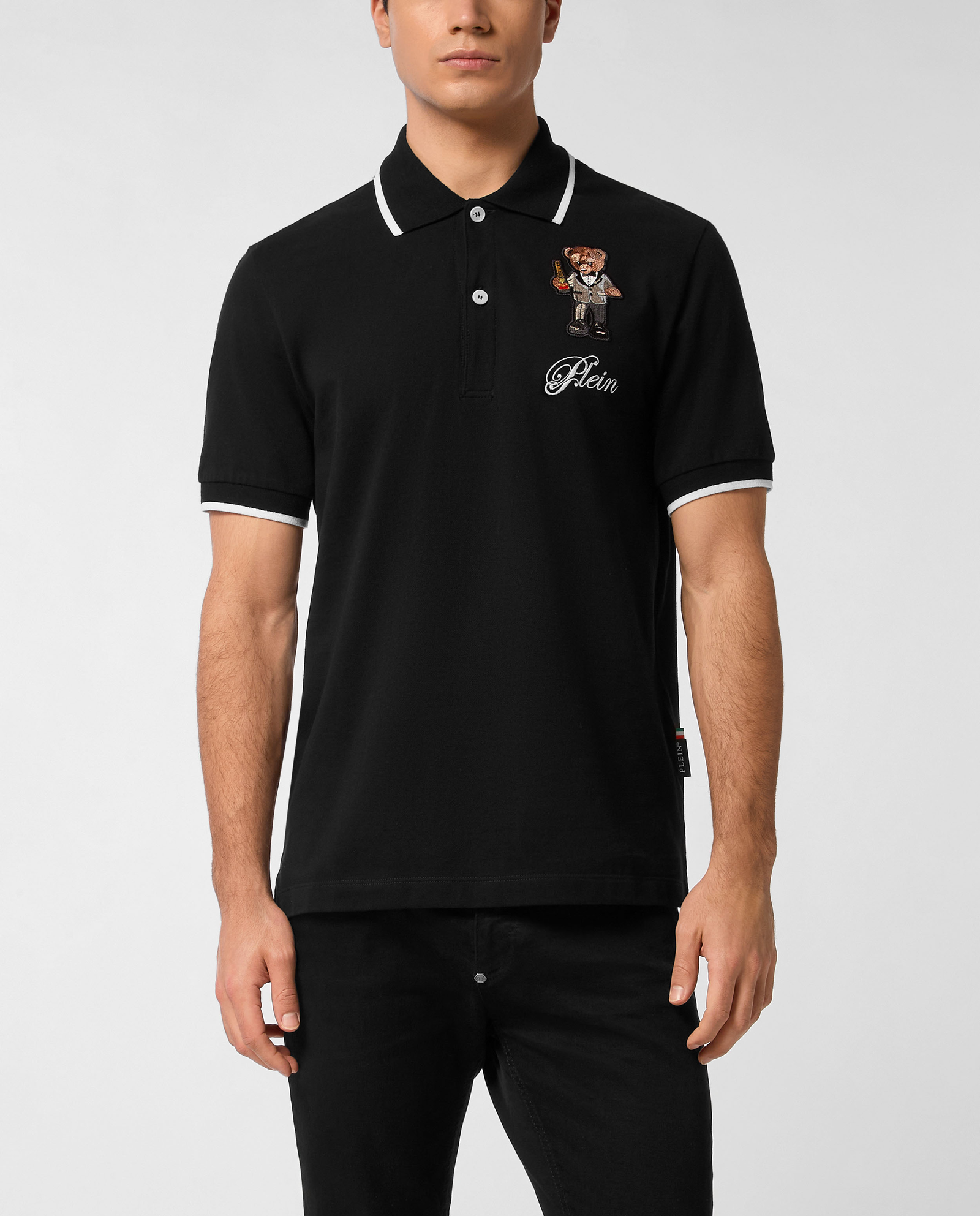 Czarna koszulka polo Teddy - Image #0