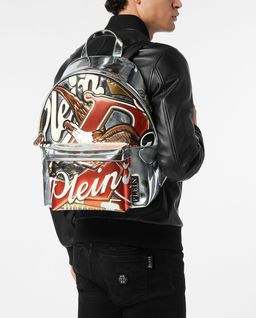 Srebrny plecak z nadrukiem - Image #2