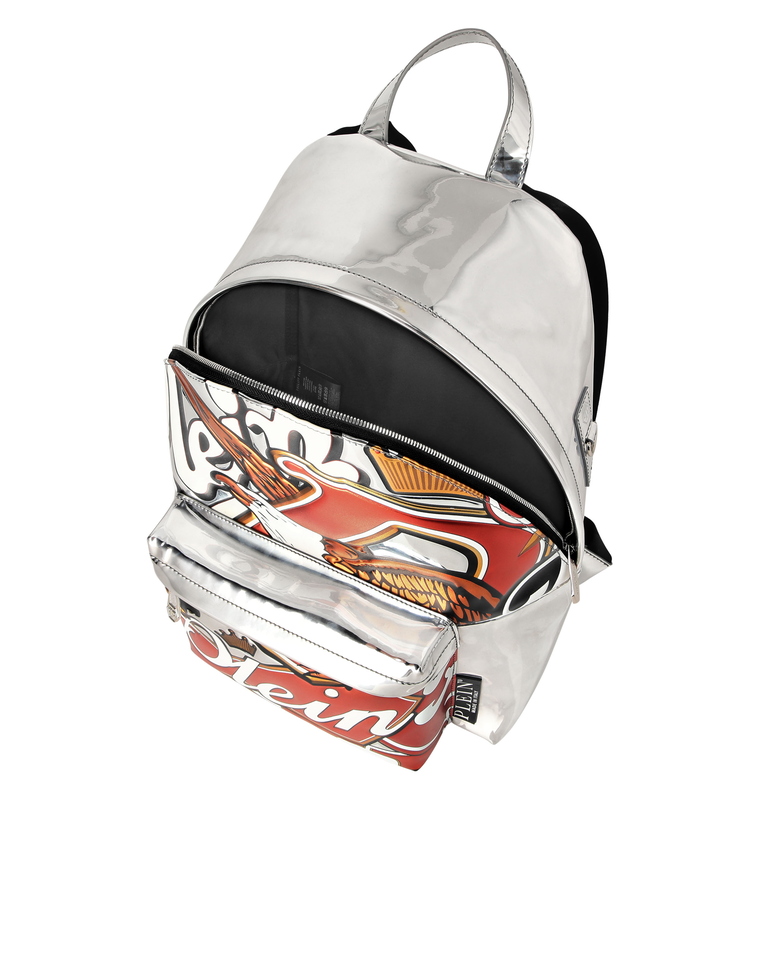 Srebrny plecak z nadrukiem - Image #3