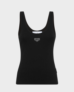 Czarny tank top z logo - Image #0