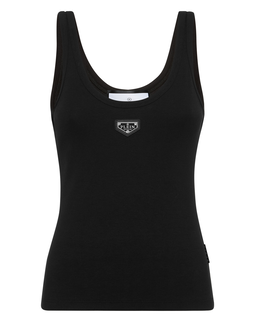 Czarny tank top z logo - Image #1