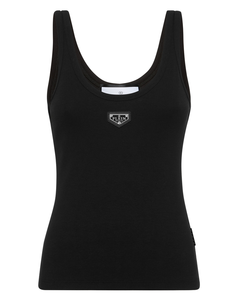 Czarny tank top z logo - Image #1