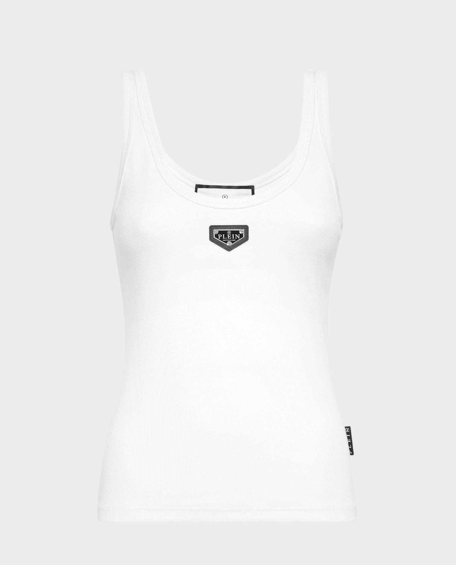 Biały tank top z logo - Image #0