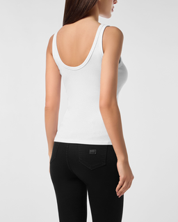 Biały tank top z logo - Image #2