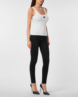 Biały tank top z logo - Image #3