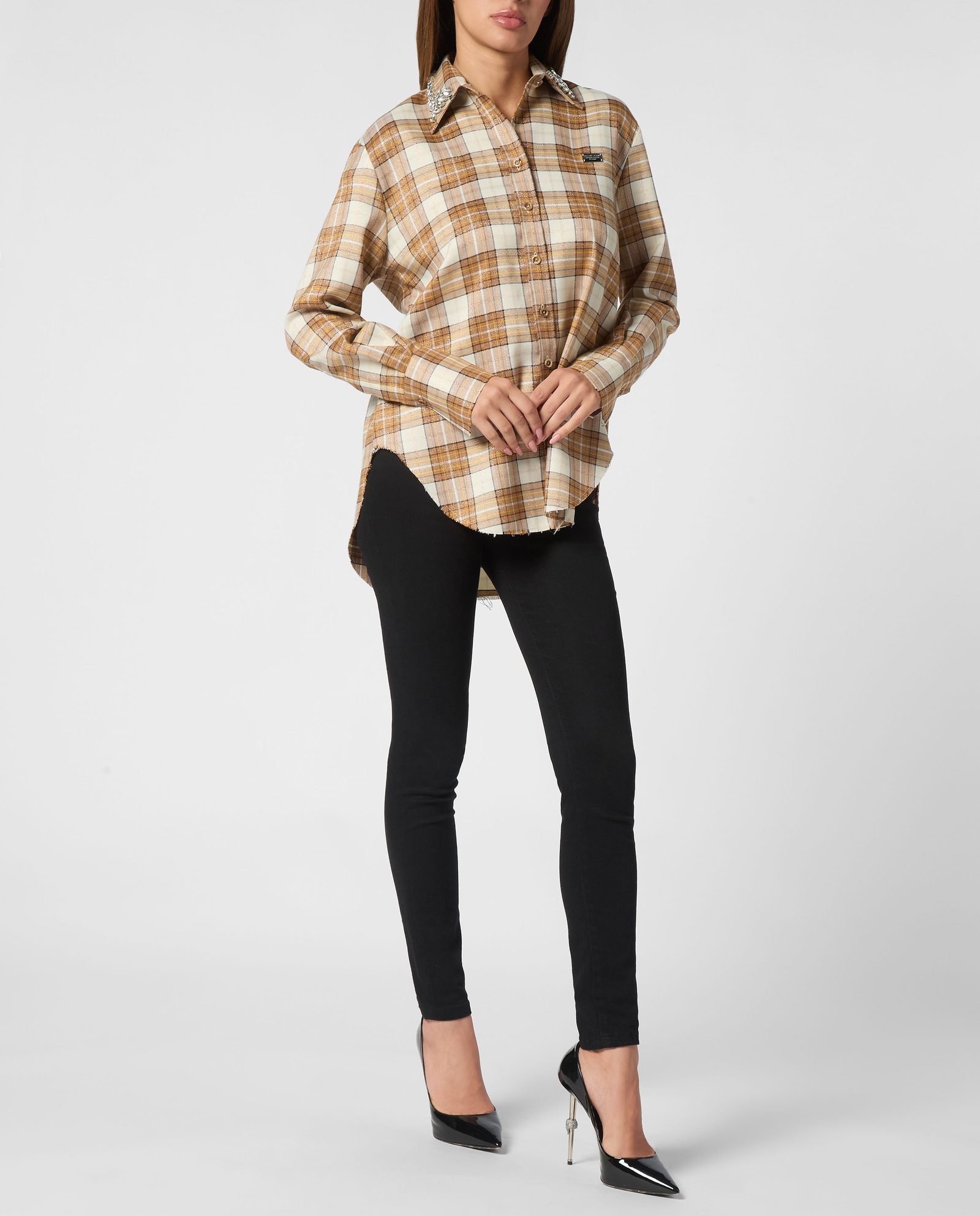 Koszula w kratę Strass Flame - Image #3