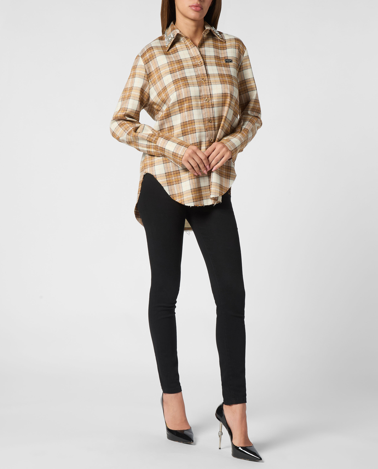 Koszula w kratę Strass Flame - Image #3