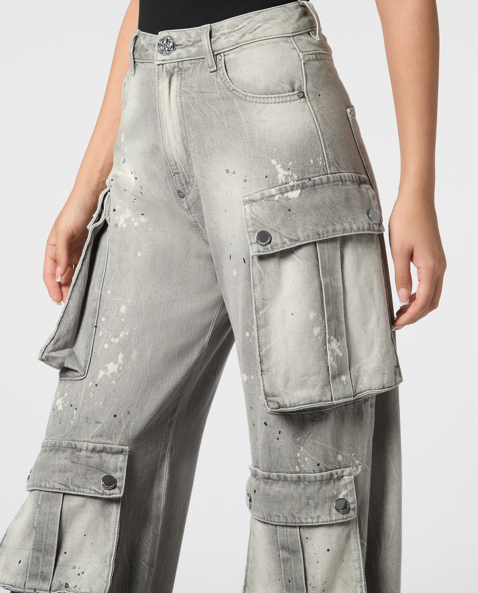 Szare jeansy cargo - Image #4