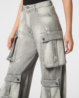 Szare jeansy cargo - Image #4