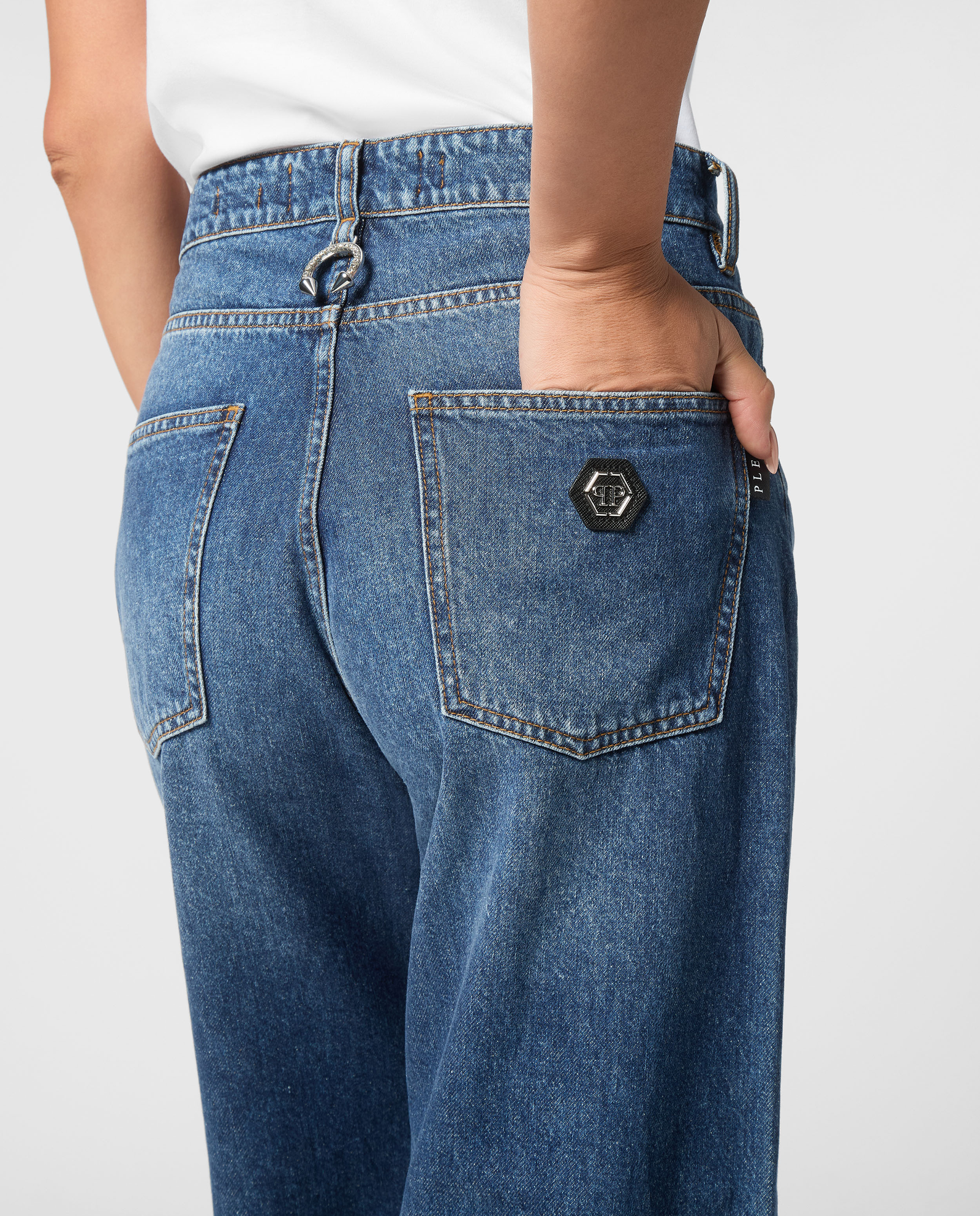 Niebieskie jeansy Skater Fit - Image #4