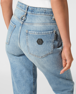 Niebieskie jeansy Mom Fit - Image #4