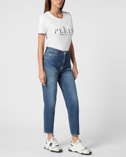 Niebieskie jeansy Mom Fit - Image #2