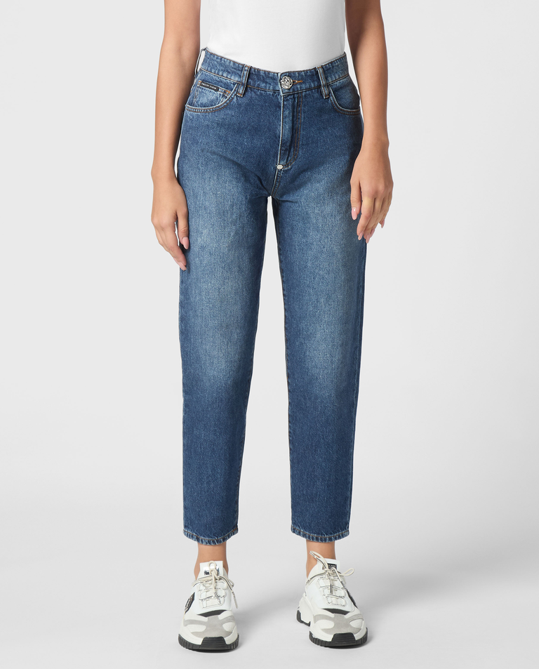 Niebieskie jeansy Mom Fit - Image #0