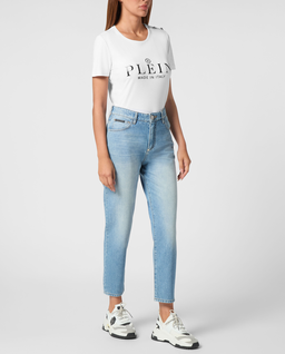 Niebieskie jeansy Mom Fit - Image #2
