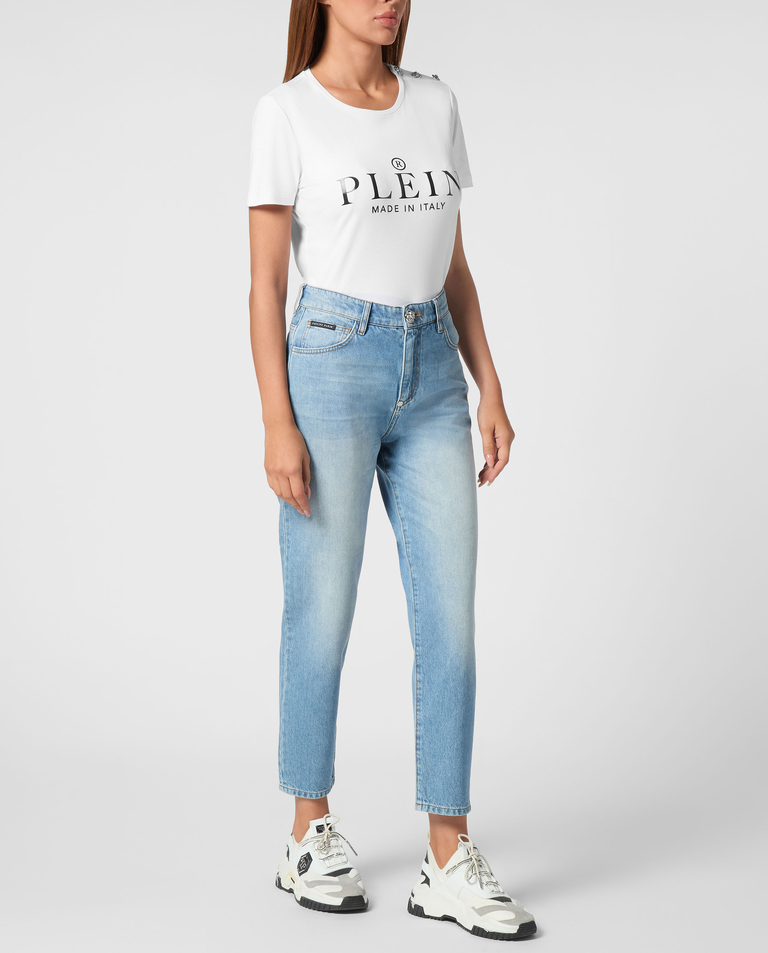 Niebieskie jeansy Mom Fit - Image #2