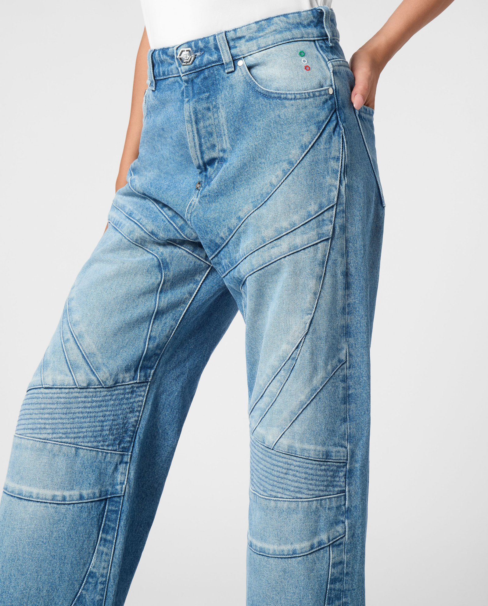Niebieskie jeansy Skater Fit - Image #4