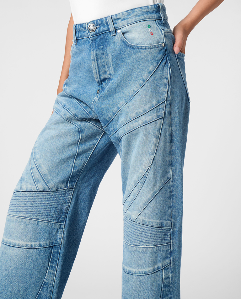 Niebieskie jeansy Skater Fit - Image #4