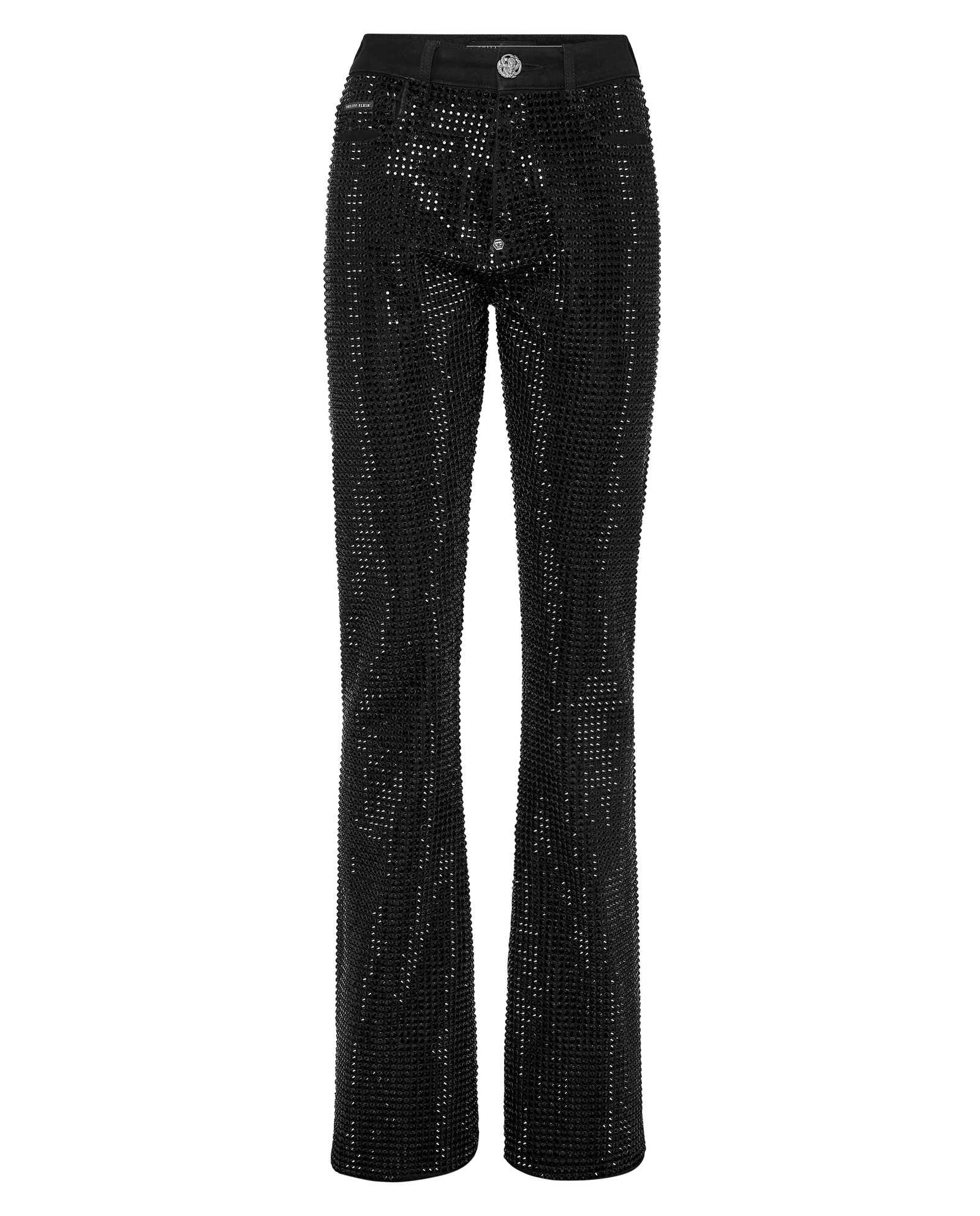 Czarne jeansy Flare Fit Strass - Image #1