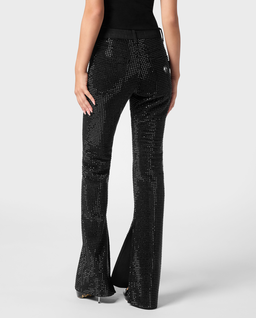 Czarne jeansy Flare Fit Strass - Image #3