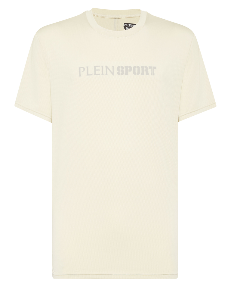 Kremowy t-shirt z logo - Image #1