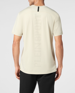 Kremowy t-shirt z logo - Image #2