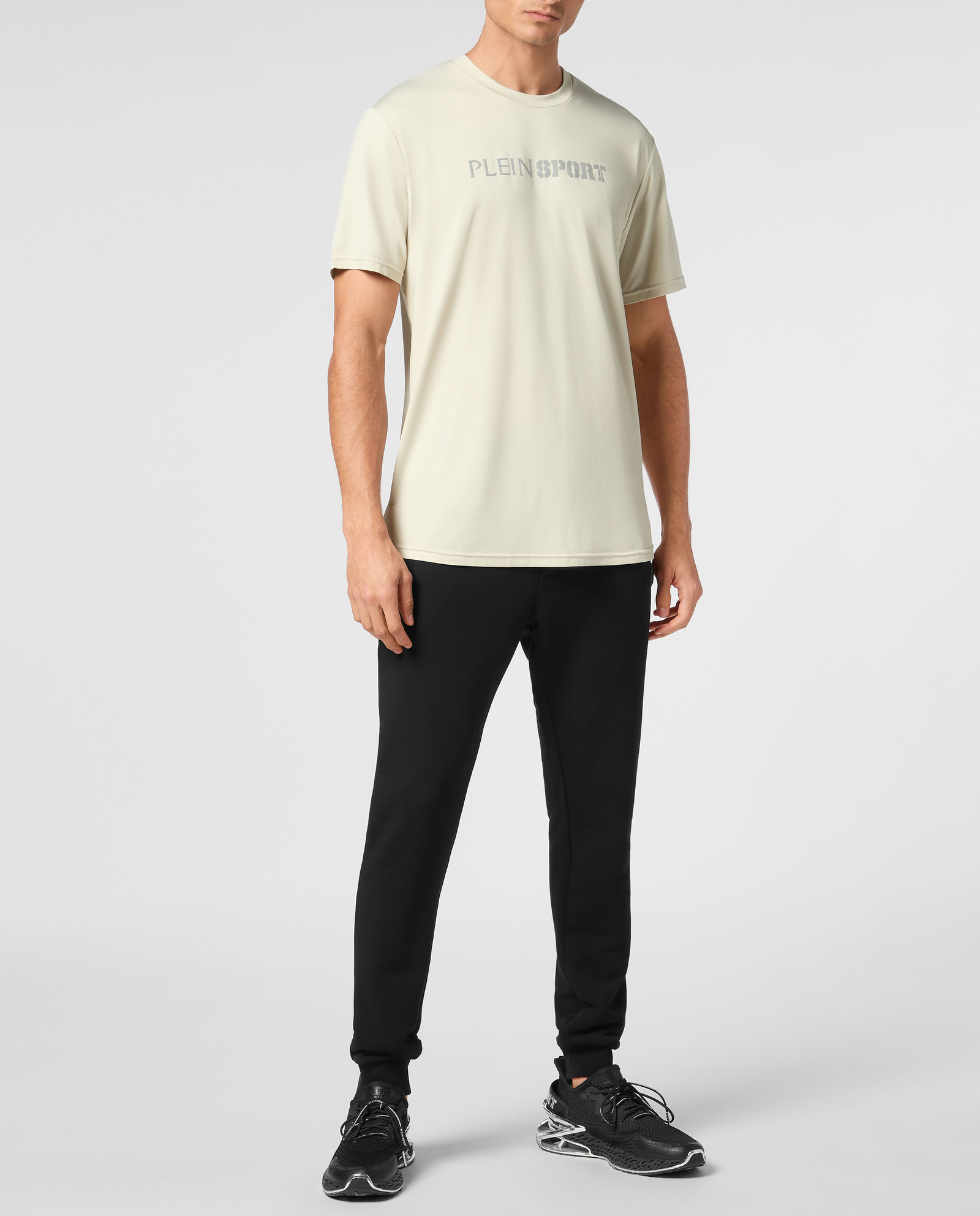 Kremowy t-shirt z logo - Image #3