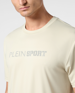 Kremowy t-shirt z logo - Image #4