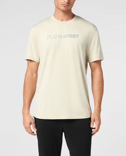 Kremowy t-shirt z logo - Image #0