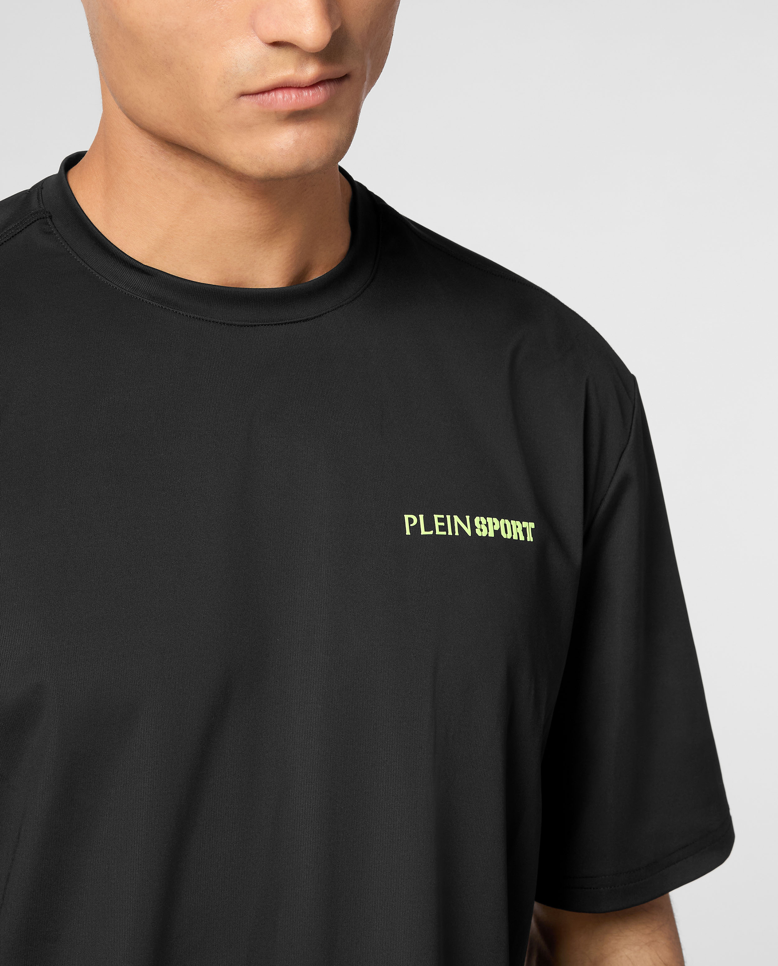 Czarny t-shirt sportowy z logo - Image #4