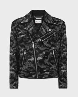 Zamszowa kurtka motocyklowa Strass Camouflage - Image #0