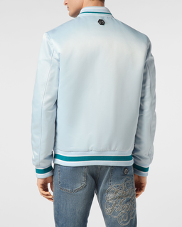 Satynowa kurtka bomber - Image #2