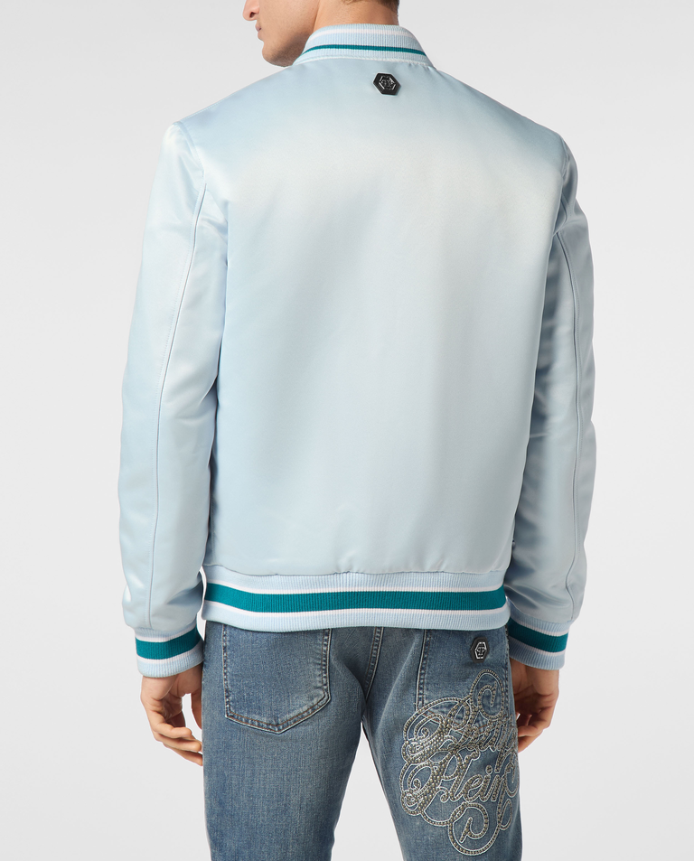 Satynowa kurtka bomber - Image #2