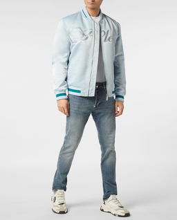 Satynowa kurtka bomber - Image #3
