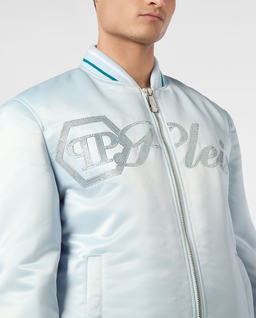 Satynowa kurtka bomber - Image #4