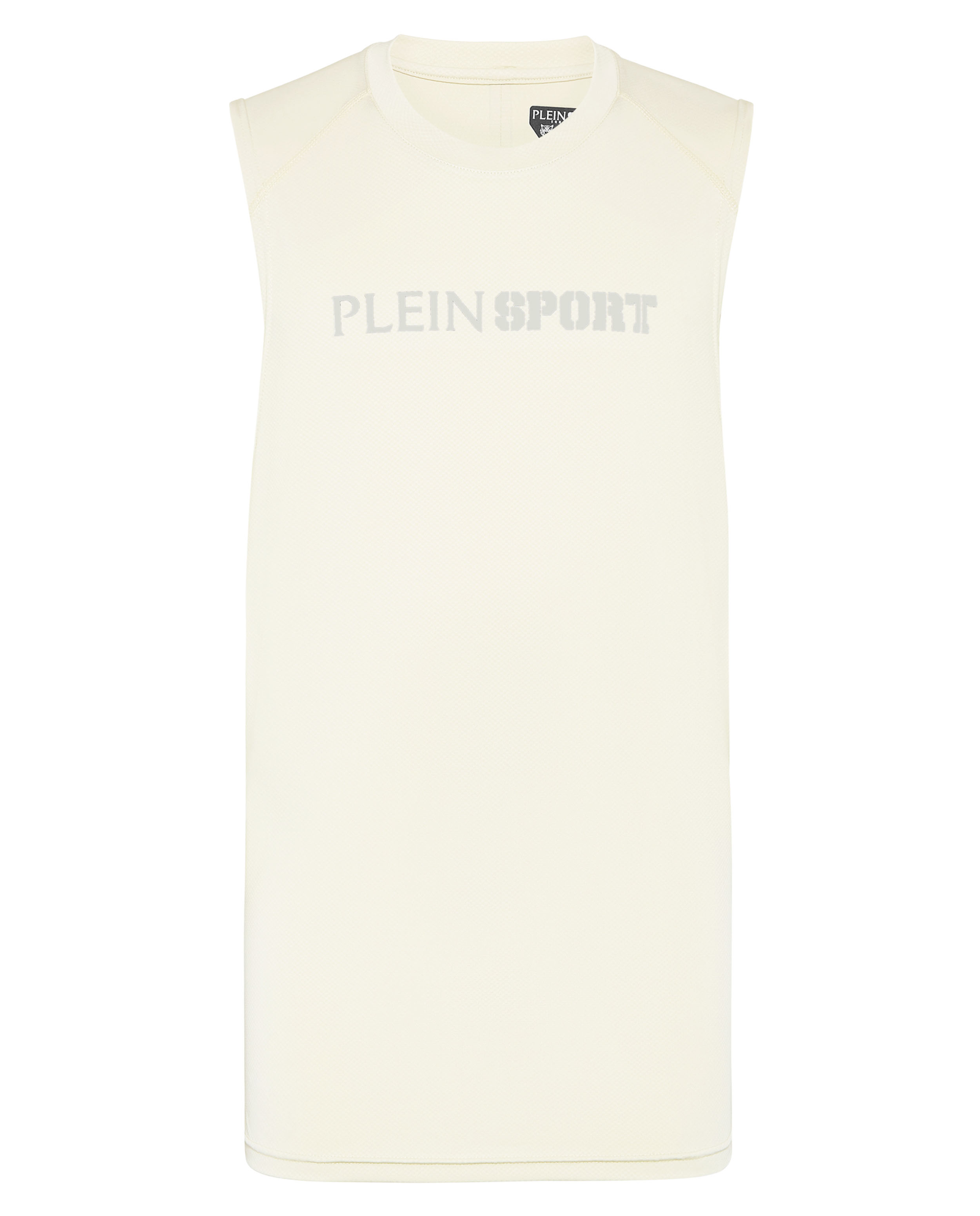 Kremowy tank top z logo - Image #1