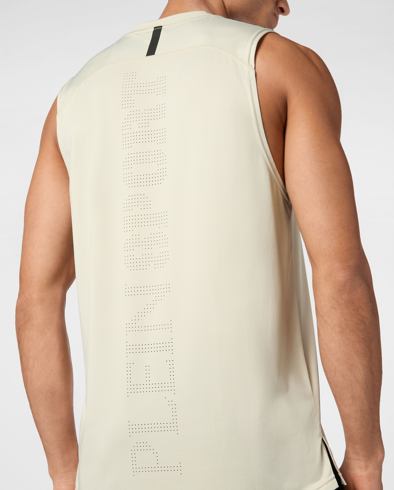 Kremowy tank top z logo - Image #4