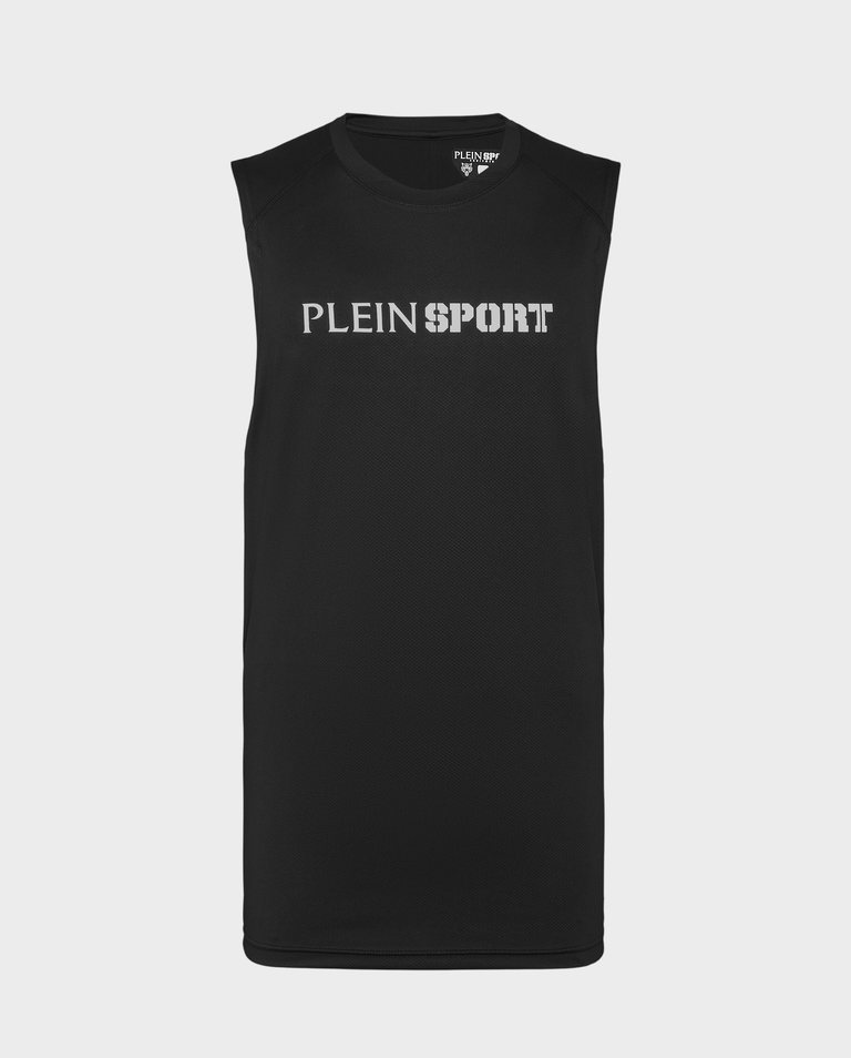 Czarny tank top z logo